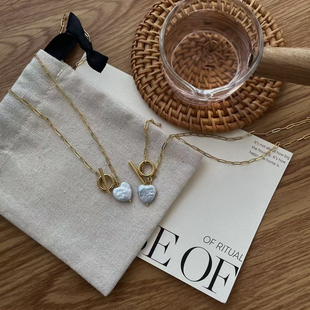 Sweet Heart Baroque Pearl Necklace 14K Gold-Plated