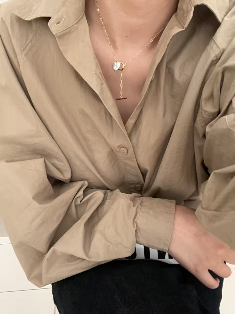 Sweet Heart Baroque Pearl Necklace 14K Gold-Plated