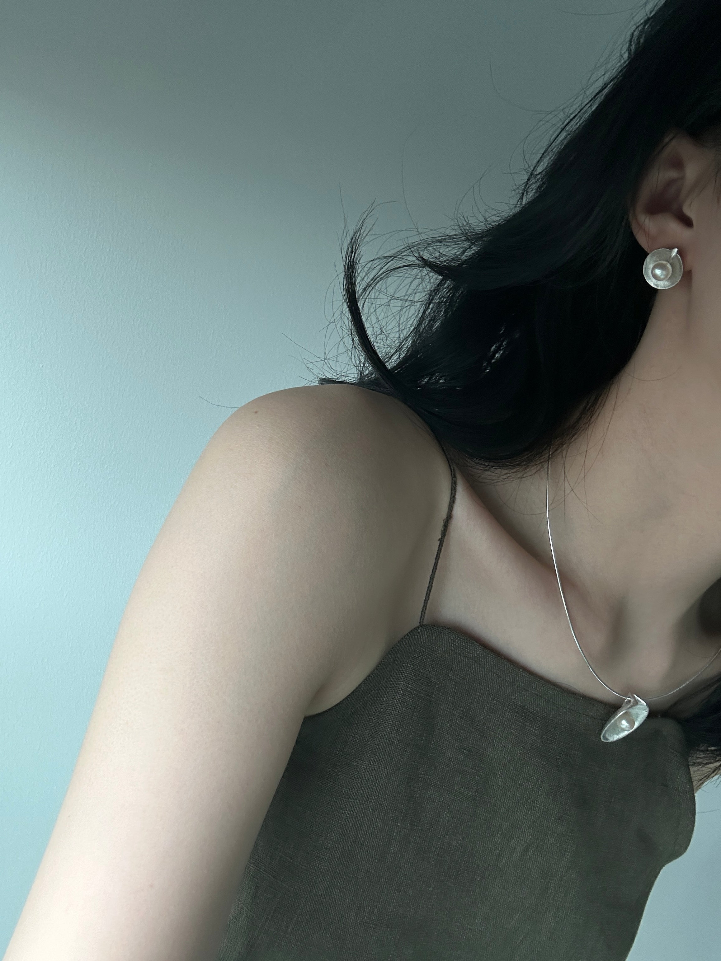 Retro Sterling Silver Freshwater Pearl Earrings