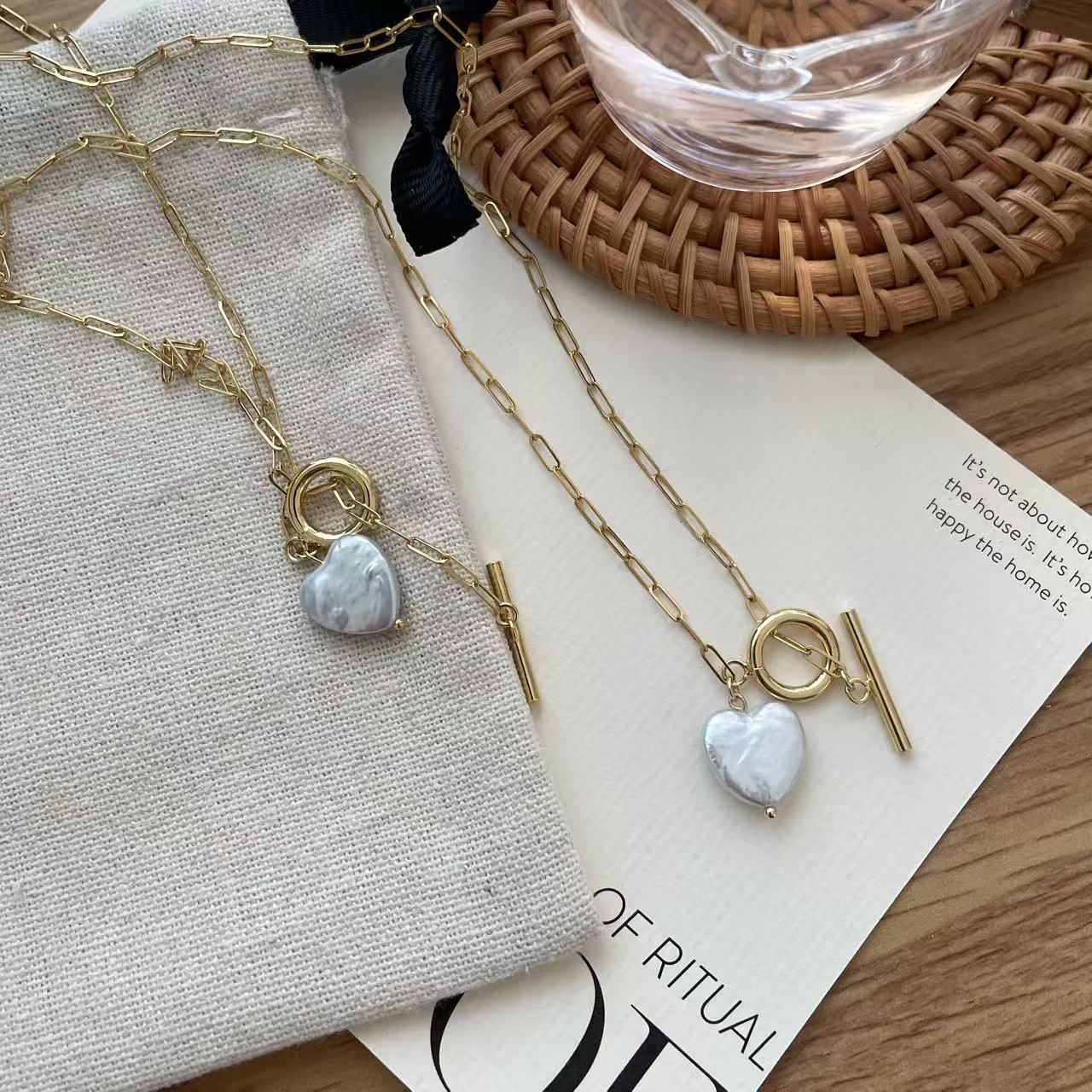 Sweet Heart Baroque Pearl Necklace 14K Gold-Plated